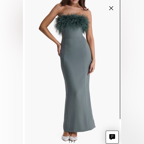 Juliene Strapless Feather Bodice Crepe Cocktail Dress | House of CB - Picture 2 of 11
